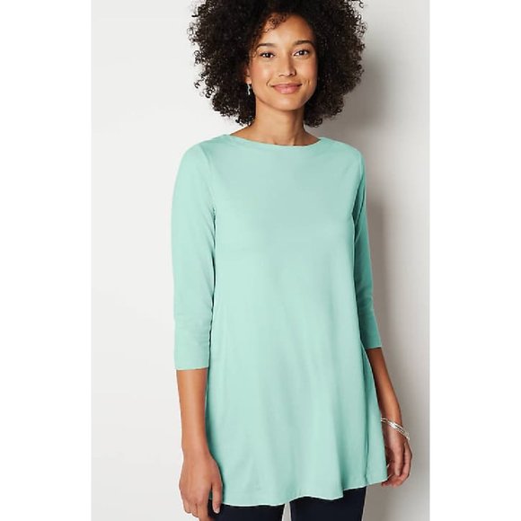 J. Jill Tops - J. Jill Luxe Supima® Women's 3/4-Sleeve Tunic in Canal Blue Size XL NWT MSRP $59